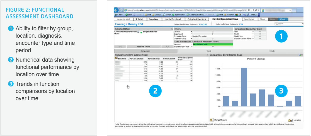 Sample visual of a functional assessment dashboard