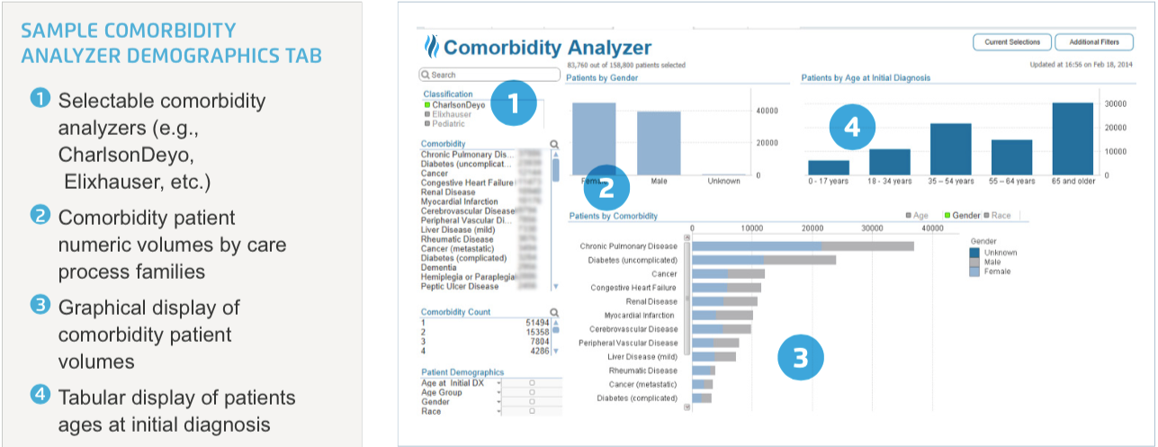 Sample visual of Comorbidity Analyzer demographics tab