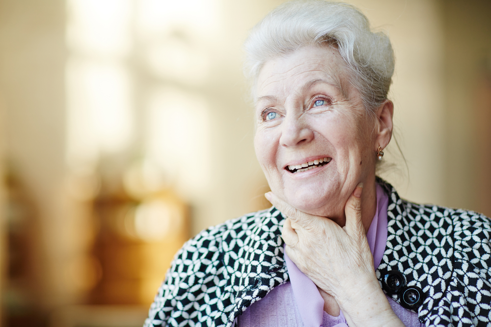Elegant older woman smiling